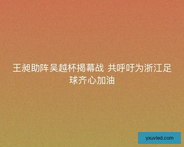 王昶助阵吴越杯揭幕战 共呼吁为浙江足球齐心加油 王昶助阵吴越杯揭幕战 共呼吁为浙江足球齐心加油