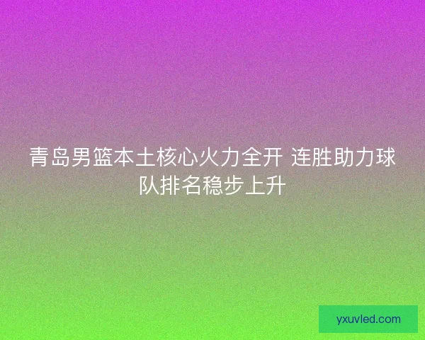 青岛男篮本土核心火力全开 连胜助力球队排名稳步上升 青岛男篮本土核心火力全开 连胜助力球队排名稳步上升